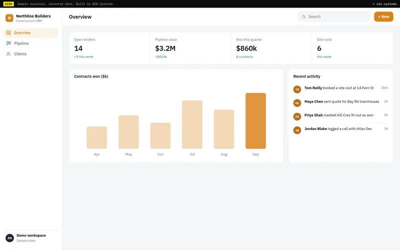 Construction CRM demo