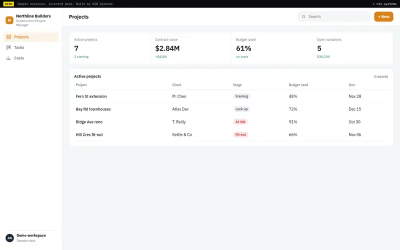 Construction Project Manager demo