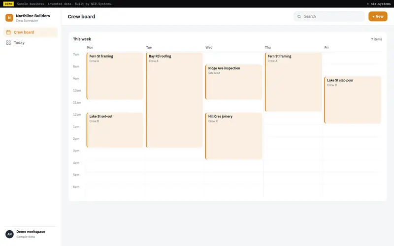Crew Scheduler demo