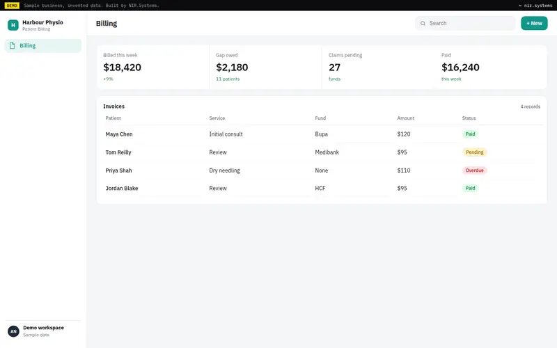 Patient Billing demo
