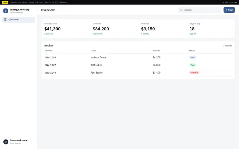 Time and Billing demo
