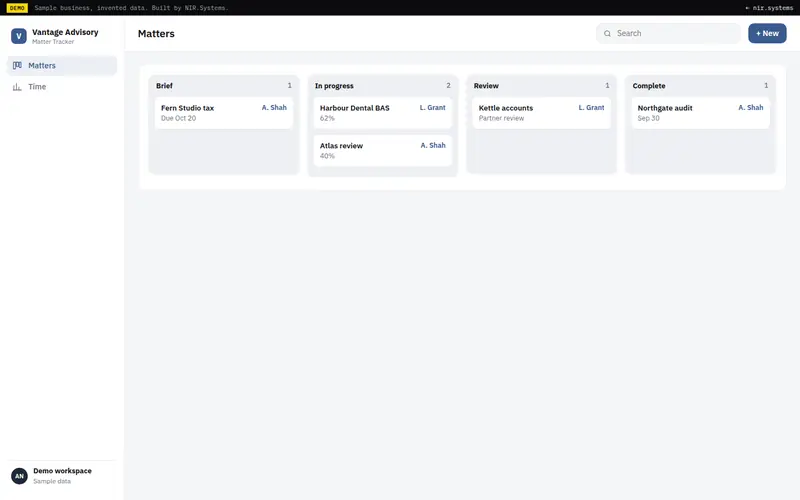 Matter Tracker demo